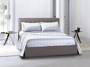 Completo letto lenzuola federe bifaccia double face stampa digitale in cotone made in italy DOT MINI CELESTE/BIANCO