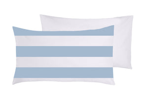 Set 2 federe coppia di federe bifaccia doubleface stampa digitale 100% cotone Made in Italy RIGA MAXI CELESTE
