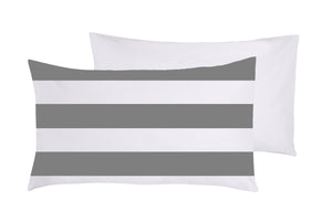 Completo letto lenzuola federe bifaccia double face stampa digitale in cotone made in italy RIGA MAXI GRIGIO