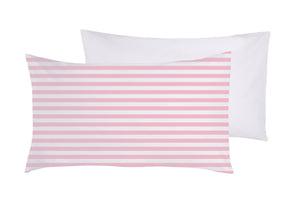 Completo letto lenzuola federe bifaccia double face stampa digitale in cotone made in italy RIGA MINI ROSA/BIANCO