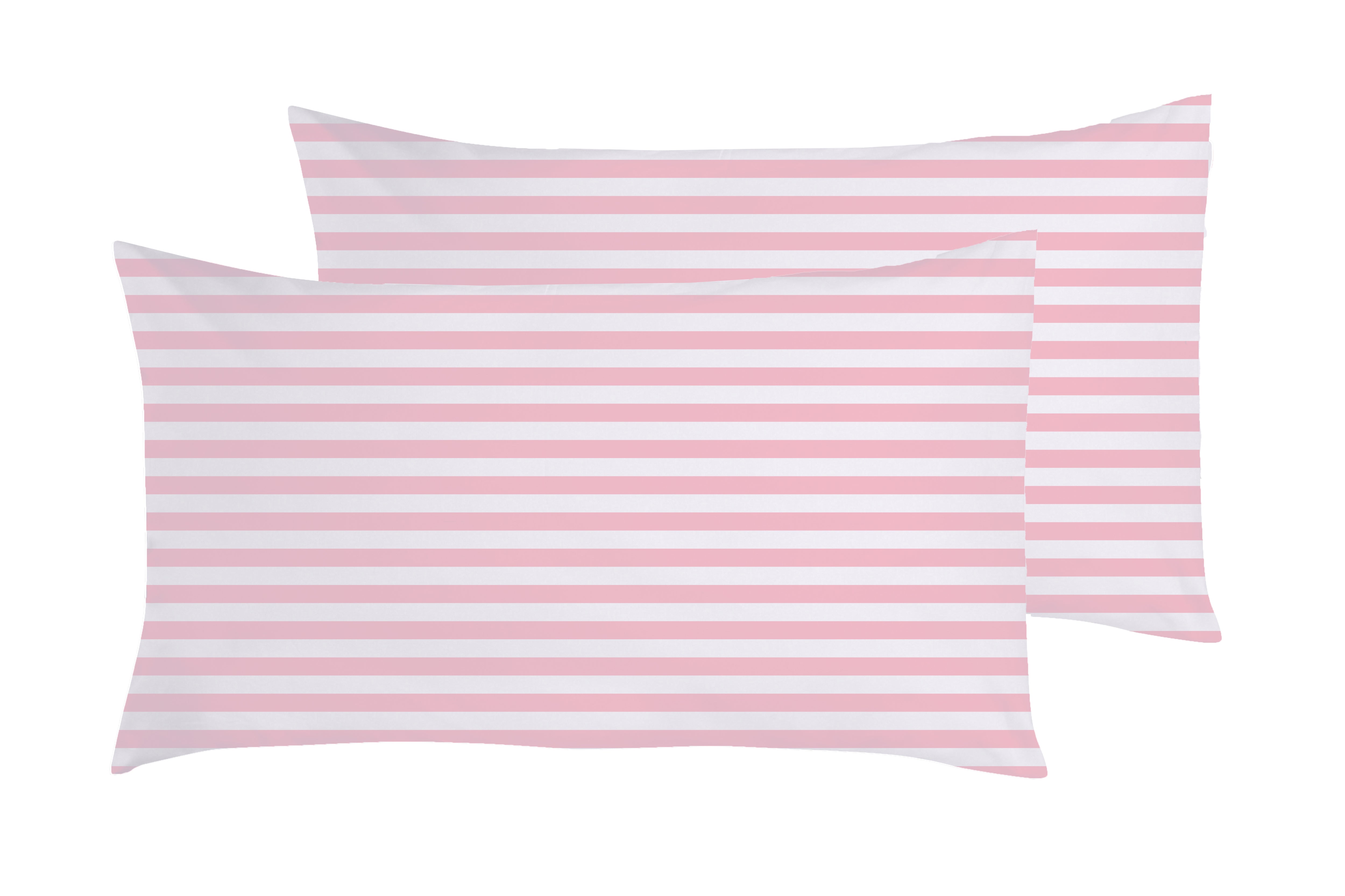 Completo letto lenzuola federe bifaccia double face stampa digitale in cotone made in italy RIGA MINI ROSA/BIANCO