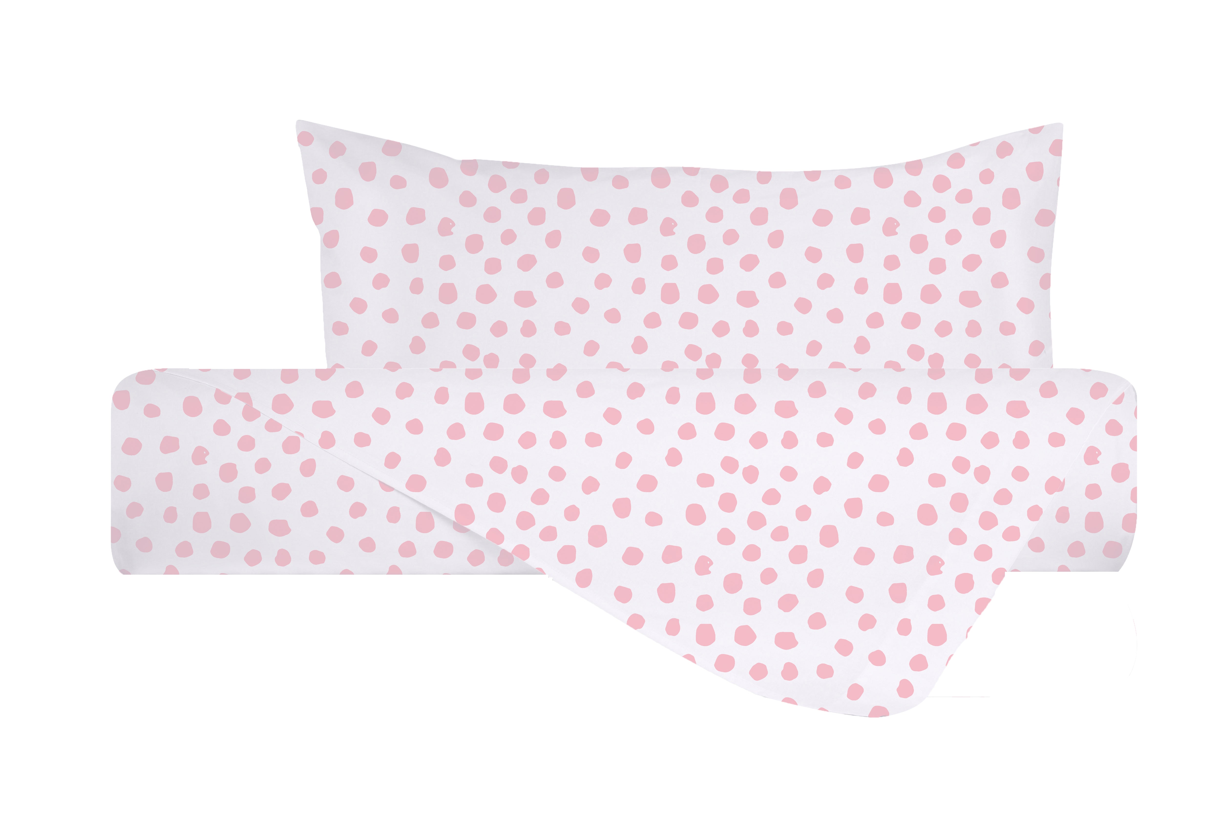 Set copripiumino federe parure copripiumino stampa digitale 100% cotone Made in Italy DOT MINI ROSA