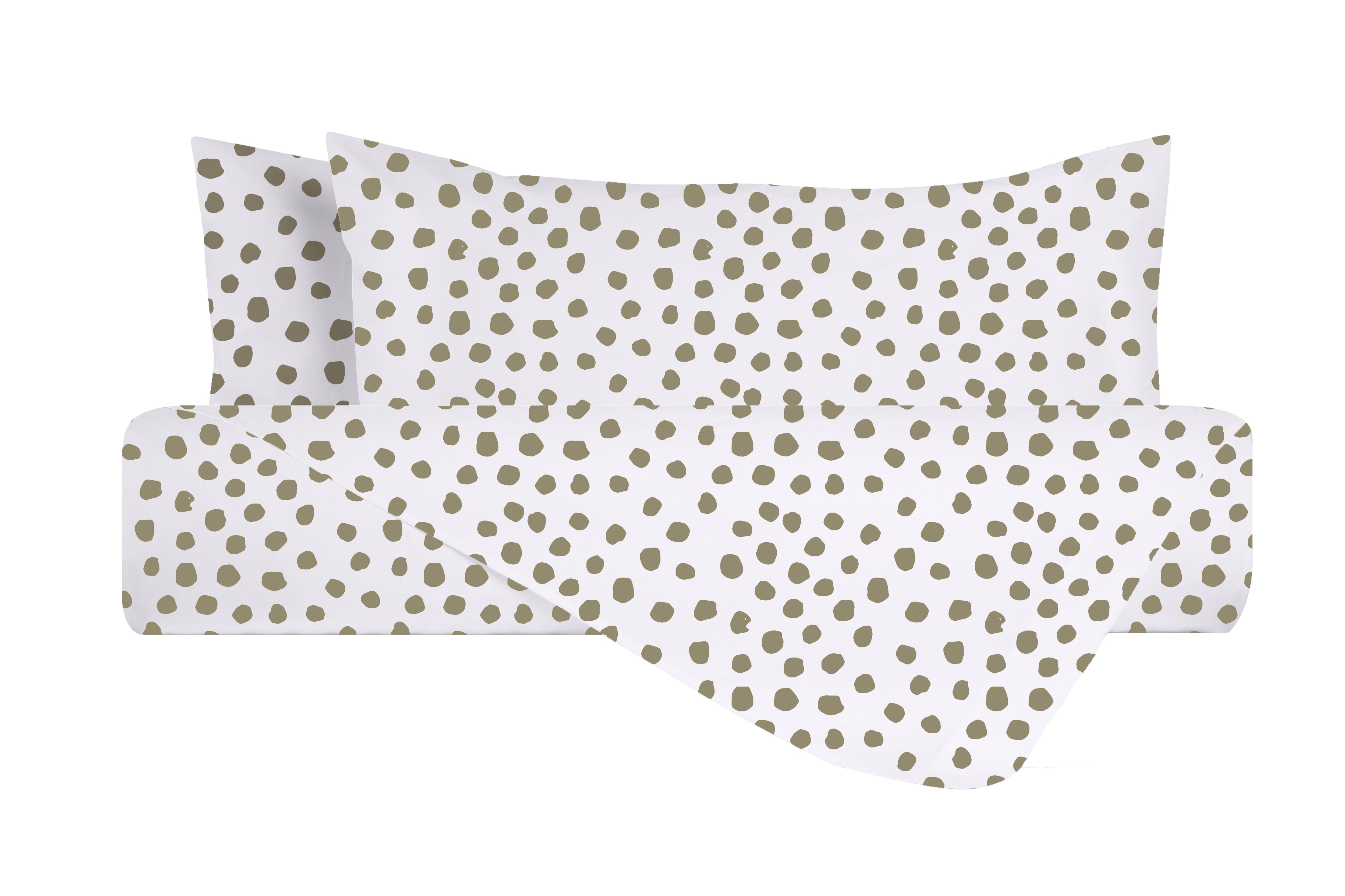 Set copripiumino federe parure copripiumino stampa digitale 100% cotone Made in Italy DOT MINI TORTORA