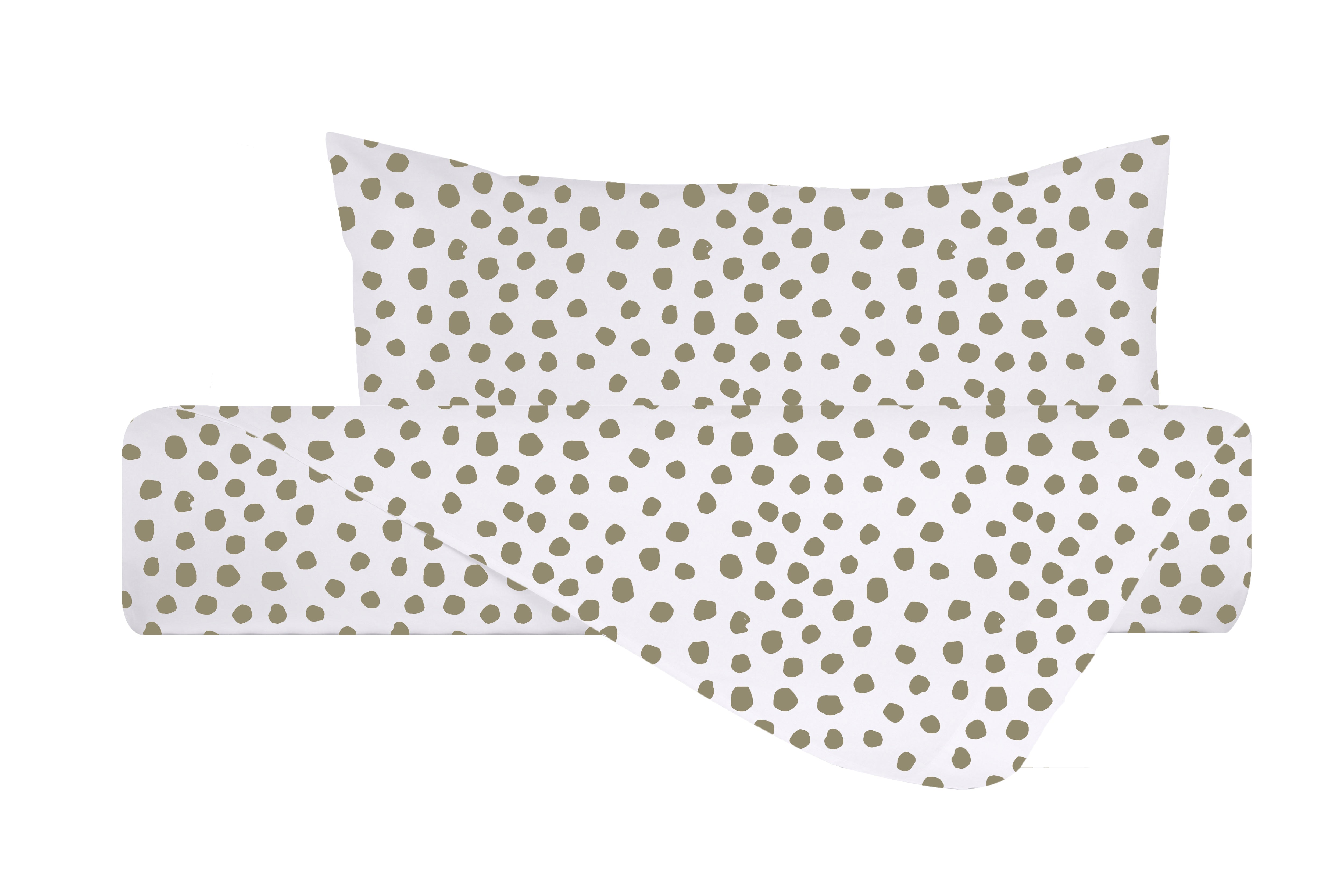 Set copripiumino federe parure copripiumino stampa digitale 100% cotone Made in Italy DOT MINI TORTORA