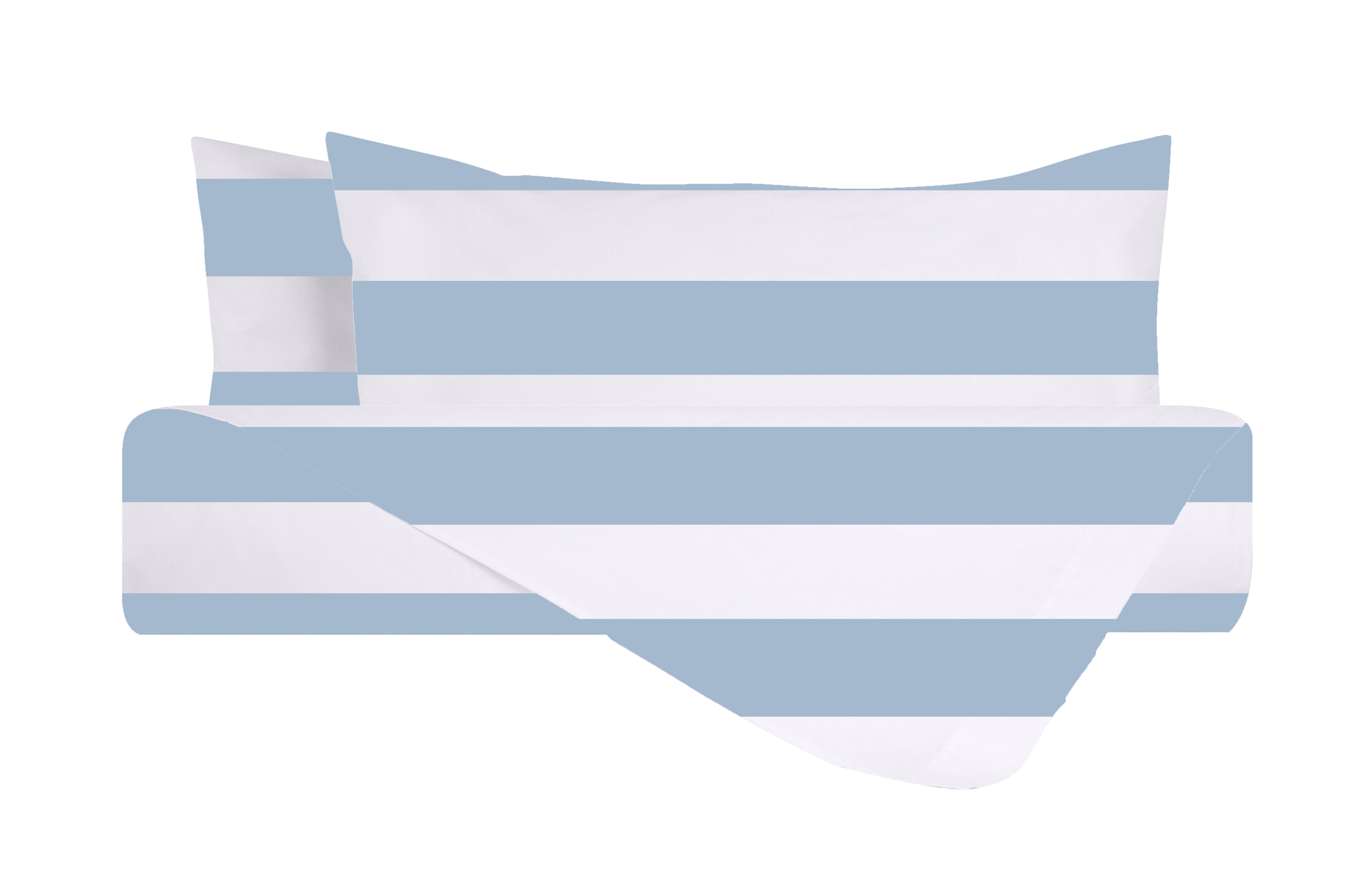 Set copripiumino federe parure copripiumino stampa digitale 100% cotone Made in Italy RIGA MAXI CELESTE