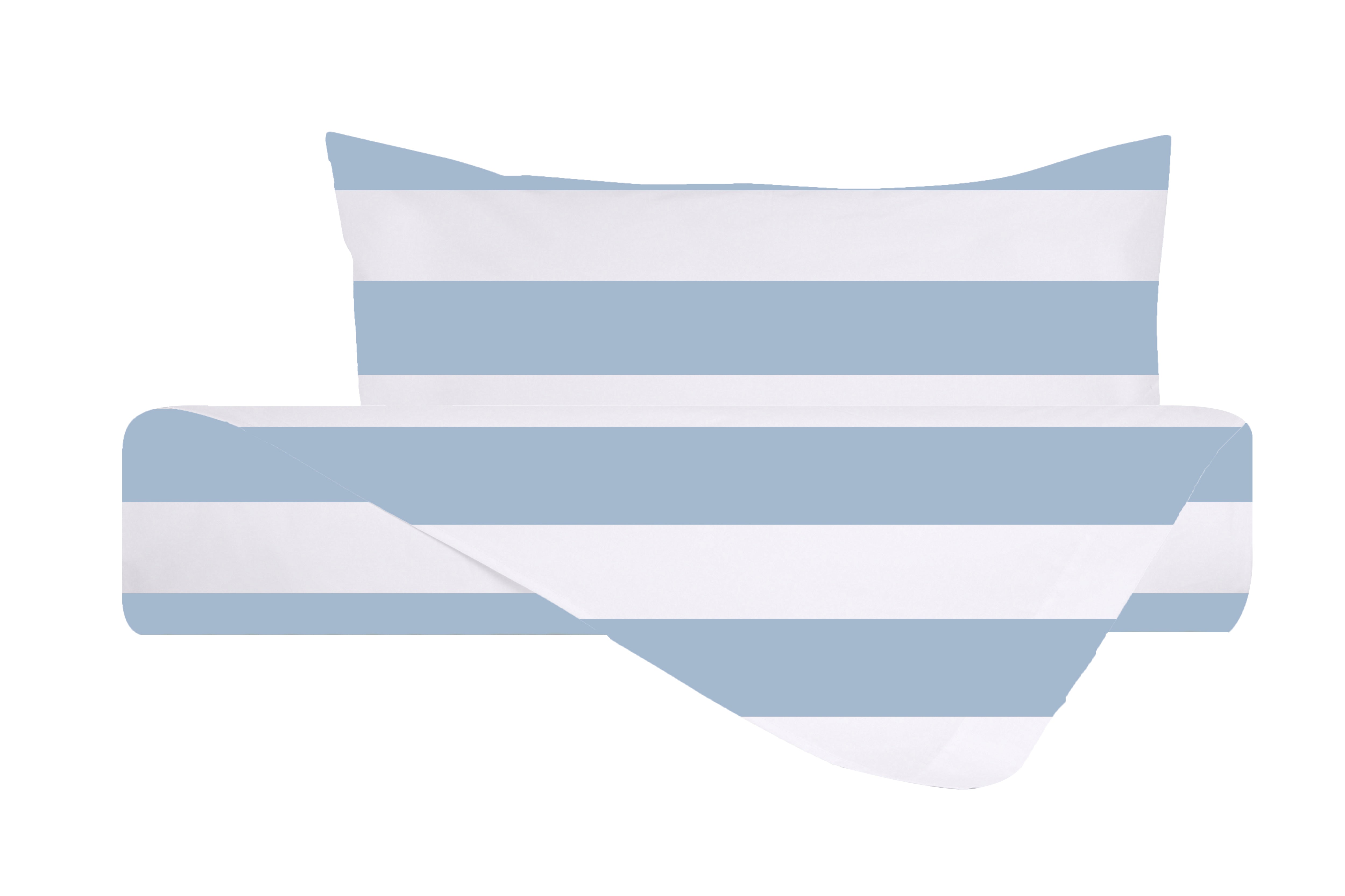 Set copripiumino federe parure copripiumino stampa digitale 100% cotone Made in Italy RIGA MAXI CELESTE