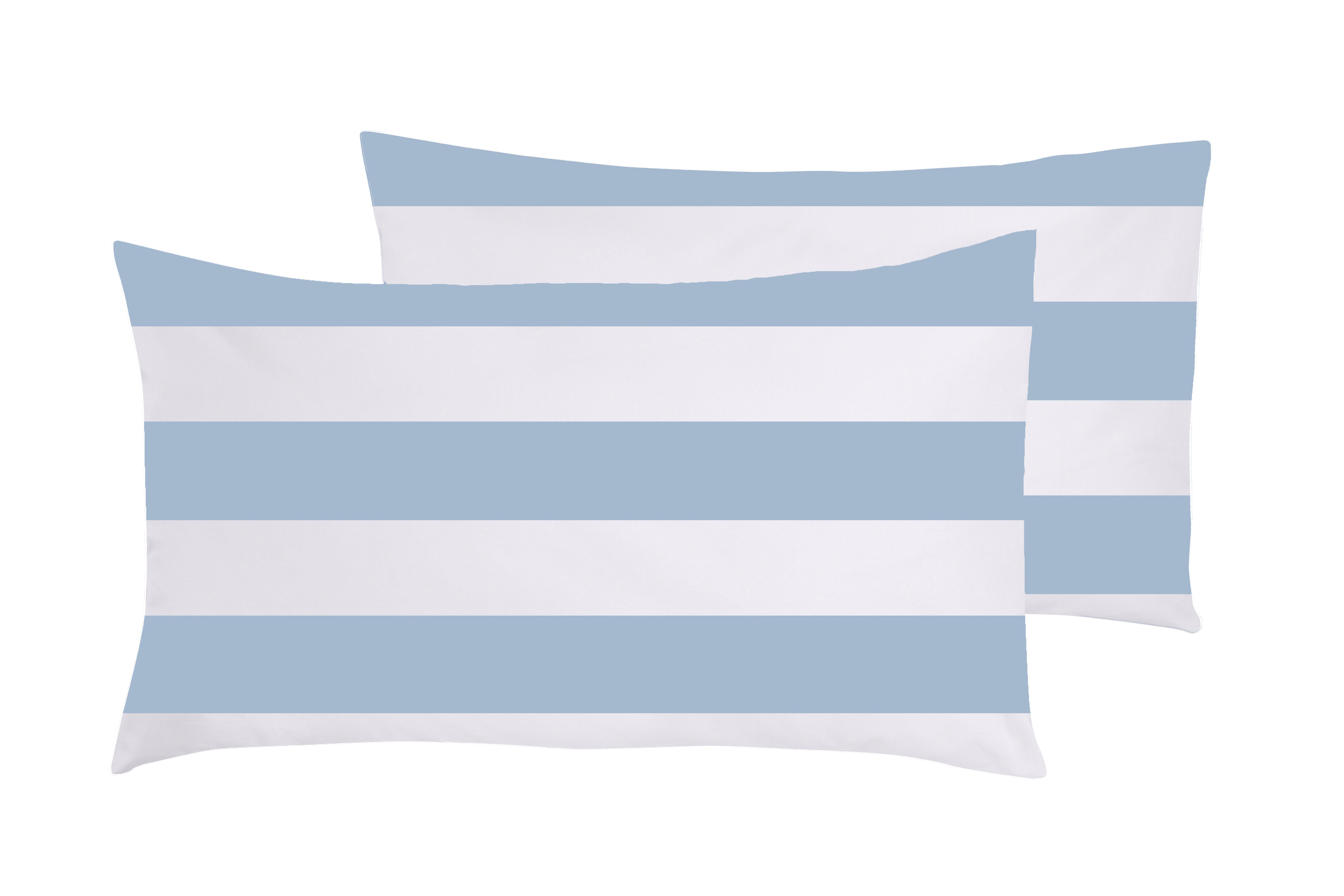 Set 2 federe coppia di federe stampa digitale 100% cotone Made in Italy RIGA MAXI CELESTE