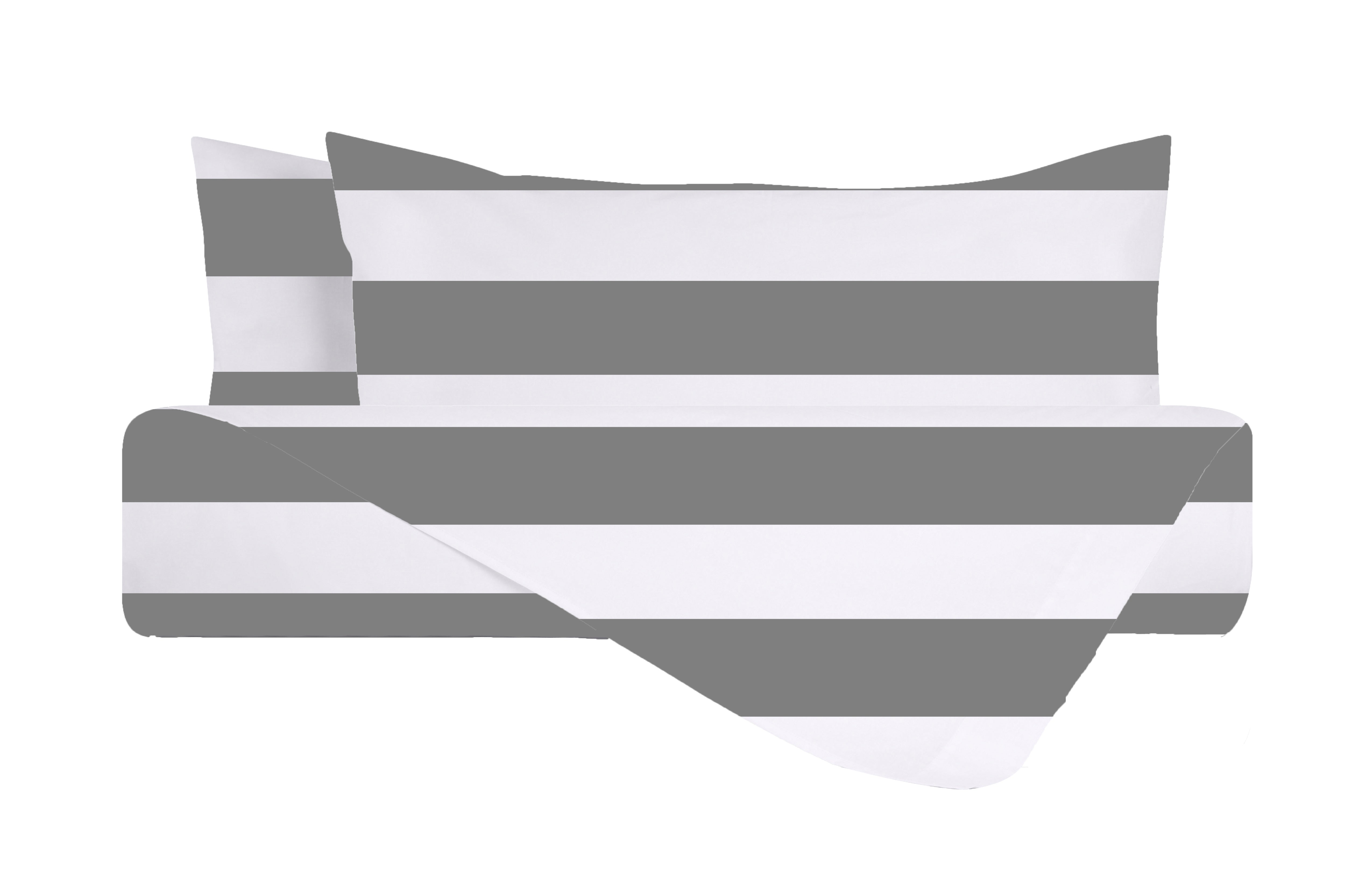 Set copripiumino federe parure copripiumino stampa digitale 100% cotone Made in Italy RIGA MAXI GRIGIO