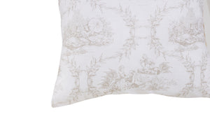 Completo letto lenzuola federe stampa digitale in cotone made in italy TOILE DE JOUY CAMARGUE