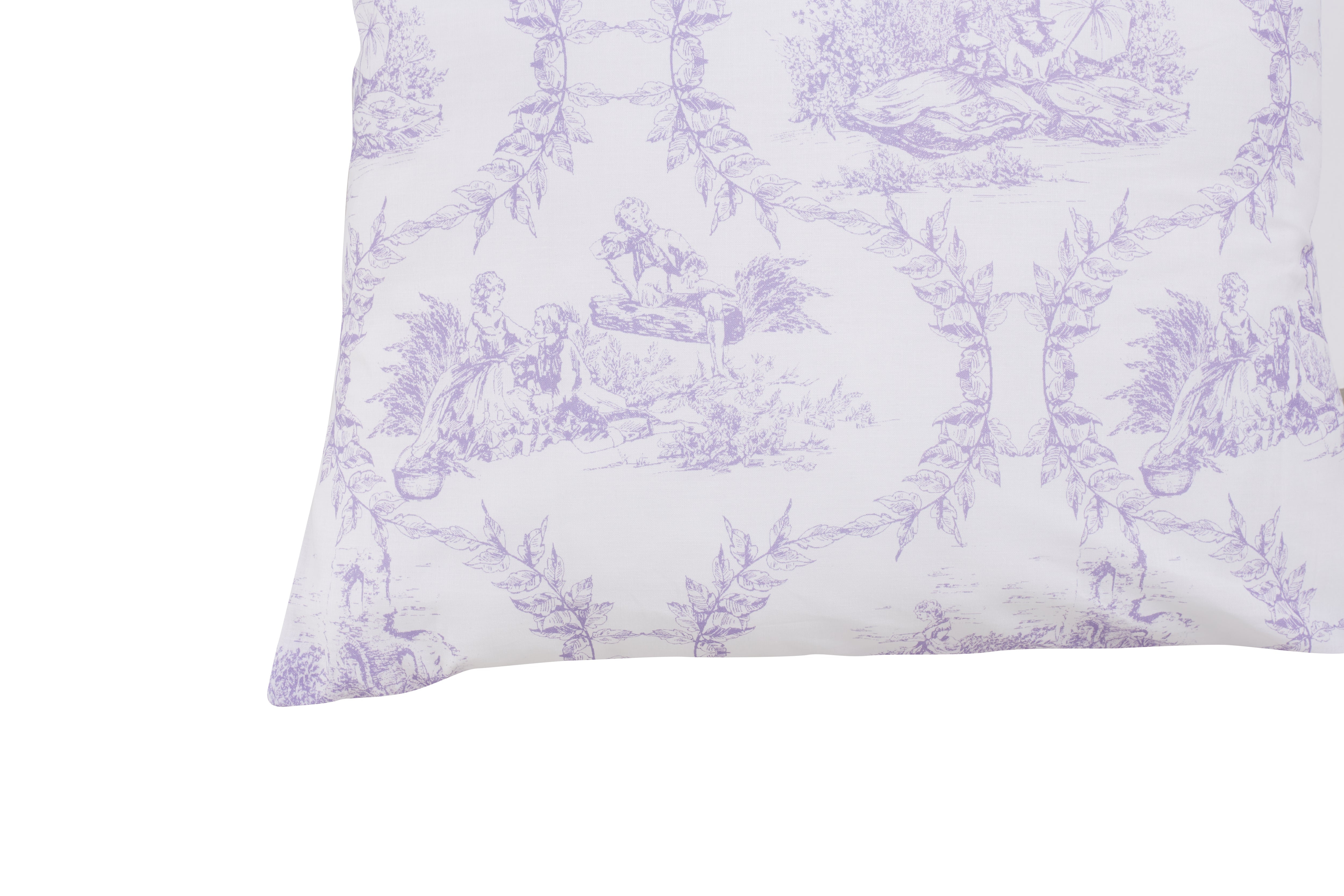 Completo letto lenzuola federe stampa digitale in cotone made in italy TOILE DE JOUY VIOLETTA