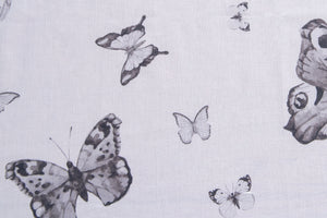 Set di 6 tovaglioli da tavola in stoffa 45 x 45 CM cotone stampa digitale dai colori vivi ed intensi lavabili in lavatrice made in Italy FARFALLE BIANCO NERO