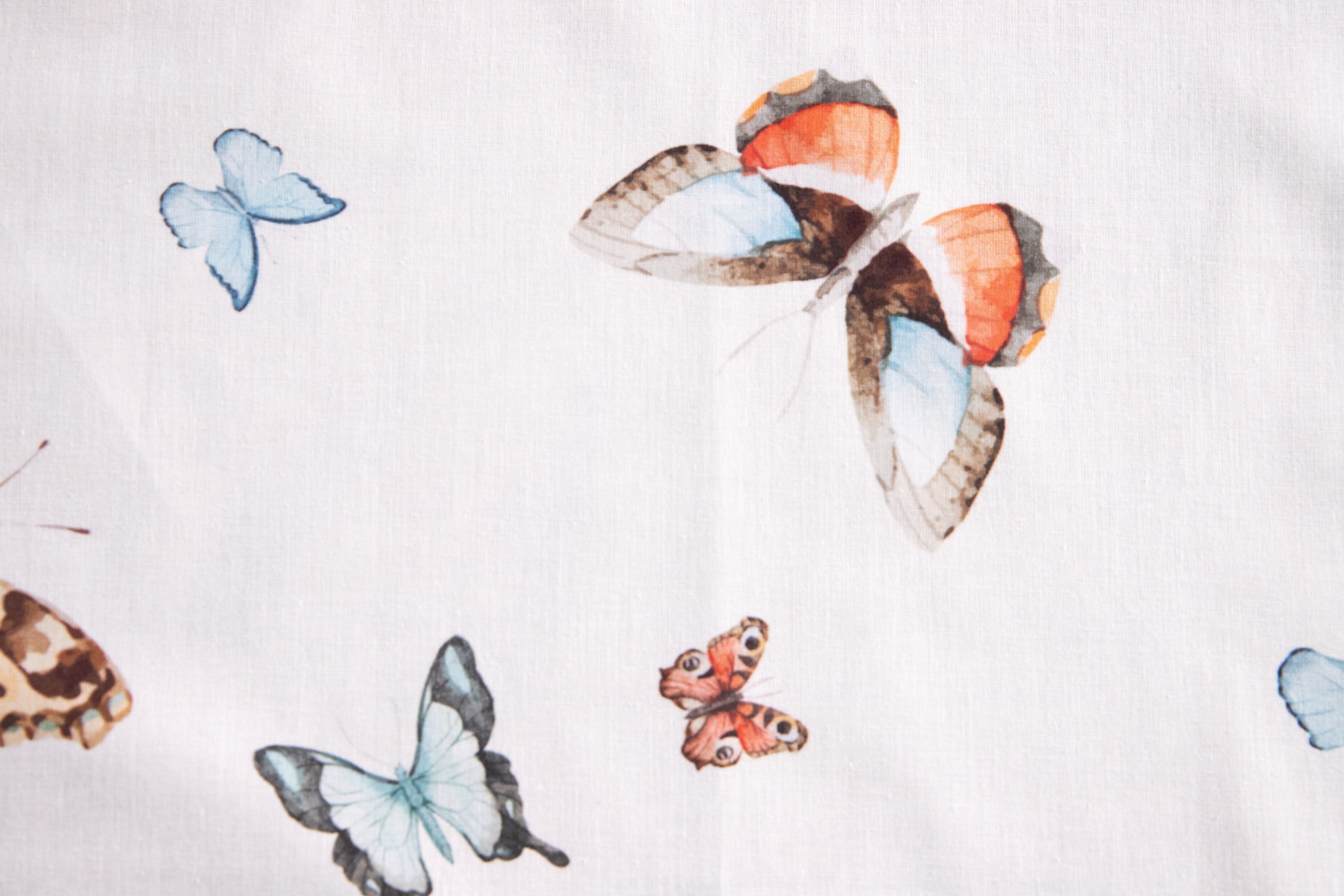 Set di 6 tovaglioli da tavola in stoffa 45 x 45 CM cotone stampa digitale dai colori vivi ed intensi lavabili in lavatrice made in Italy FARFALLE MULTICOLOR