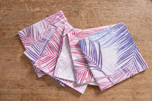 Set di 6 tovaglioli da tavola in stoffa 45 x 45 CM cotone stampa digitale dai colori vivi ed intensi lavabili in lavatrice made in Italy FELCI MULTICOLOR
