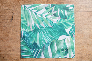 Set di 6 tovaglioli da tavola in stoffa 45 x 45 CM cotone stampa digitale dai colori vivi ed intensi lavabili in lavatrice made in Italy FOGLIE VERDI