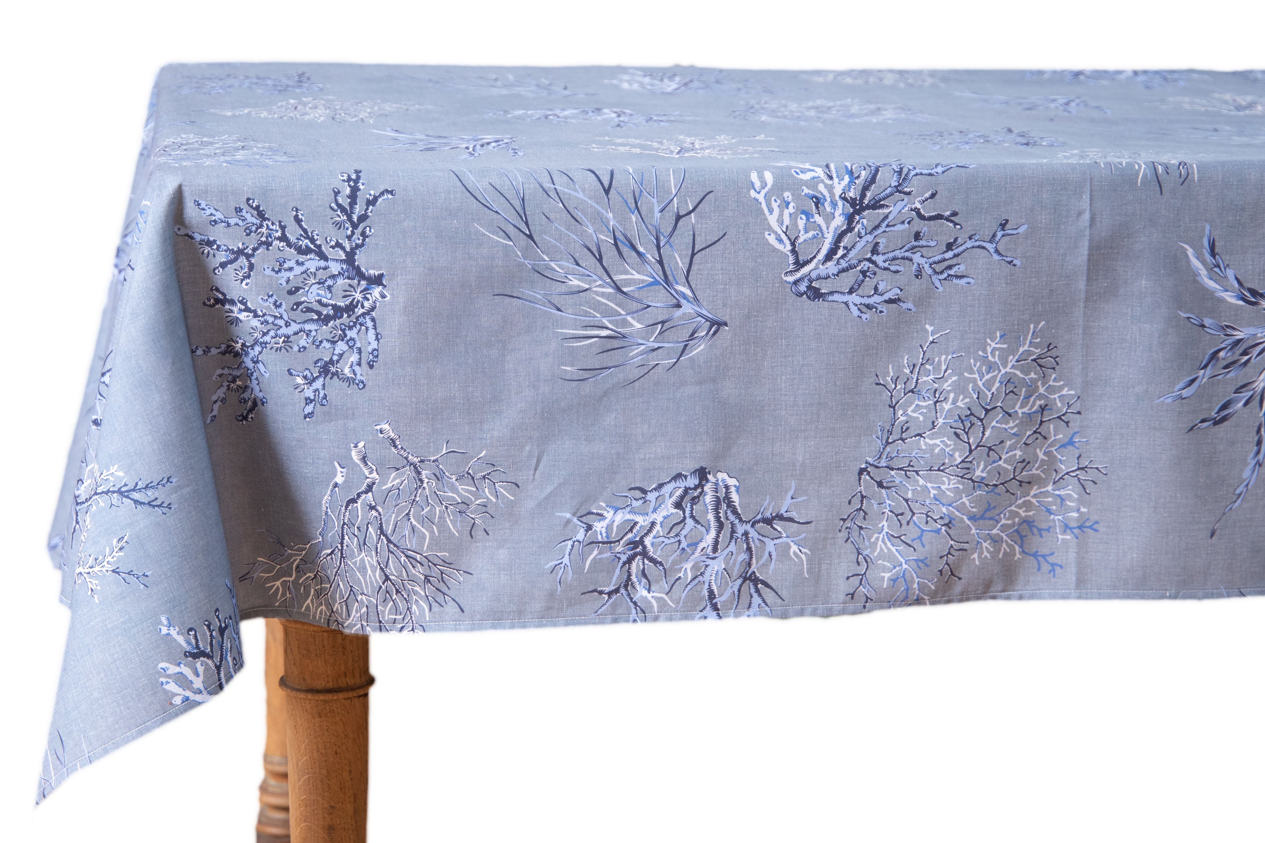 Tovaglia da tavola in 100% cotone stampa digitale dai colori vivi ed intensi lavabile in lavatrice made in Italy  MARE D'INVERNO