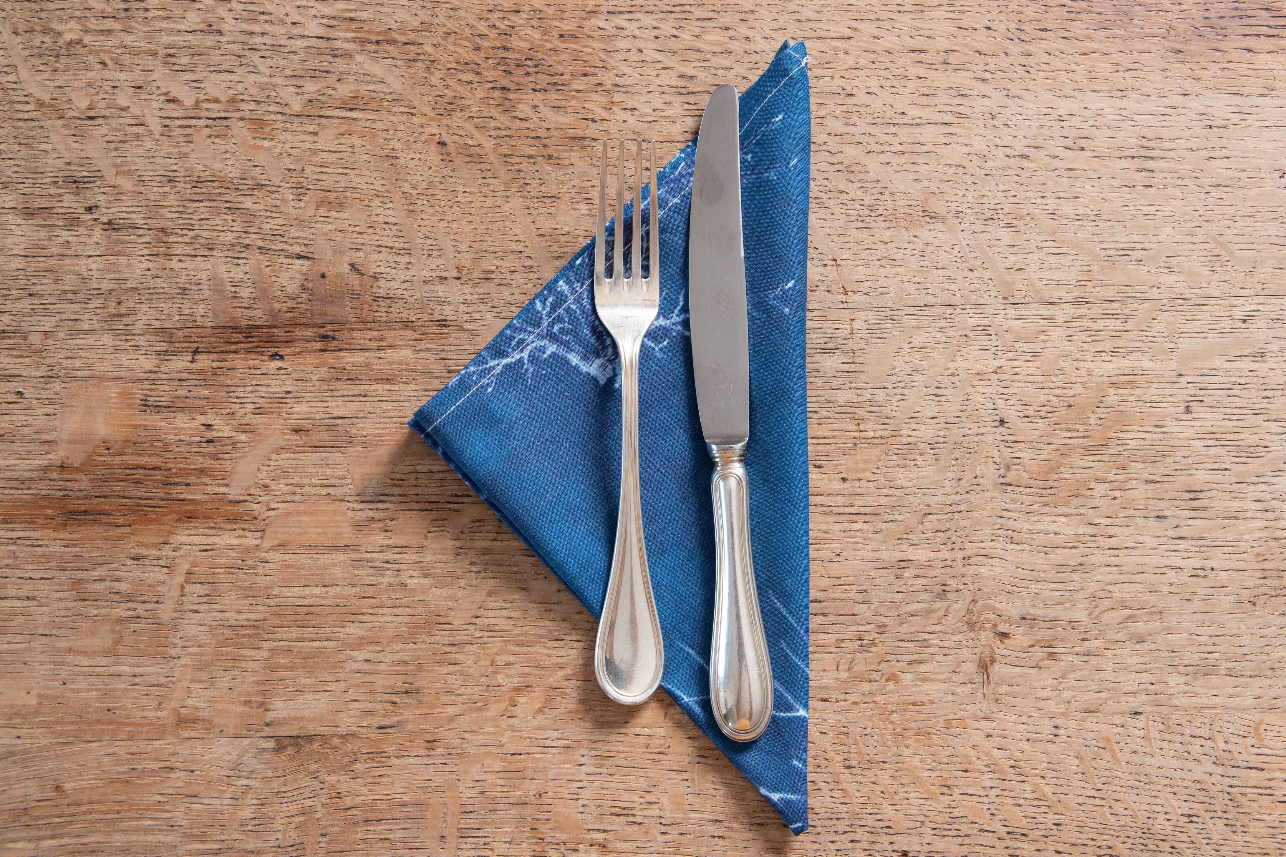 Set di 6 tovaglioli da tavola in stoffa 45 x 45 CM 100% cotone stampa digitale dai colori vivi ed intensi lavabili in lavatrice made in Italy MARE PROFONDO