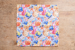 Set di 6 tovaglioli da tavola in stoffa 45 x 45 CM cotone stampa digitale dai colori vivi ed intensi lavabili in lavatrice made in Italy MARINO PESCI ROSSI