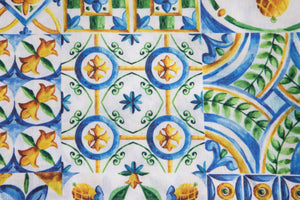 Runner da tavola in 100% cotone stampa digitale dai colori vivi ed intensi lavabile in lavatrice made in Italy MAIOLICHE SICILIANE