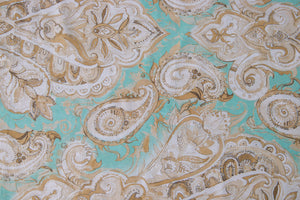 Runner da tavola in 100% cotone stampa digitale dai colori vivi ed intensi lavabile in lavatrice made in Italy PAISLEY VERDE