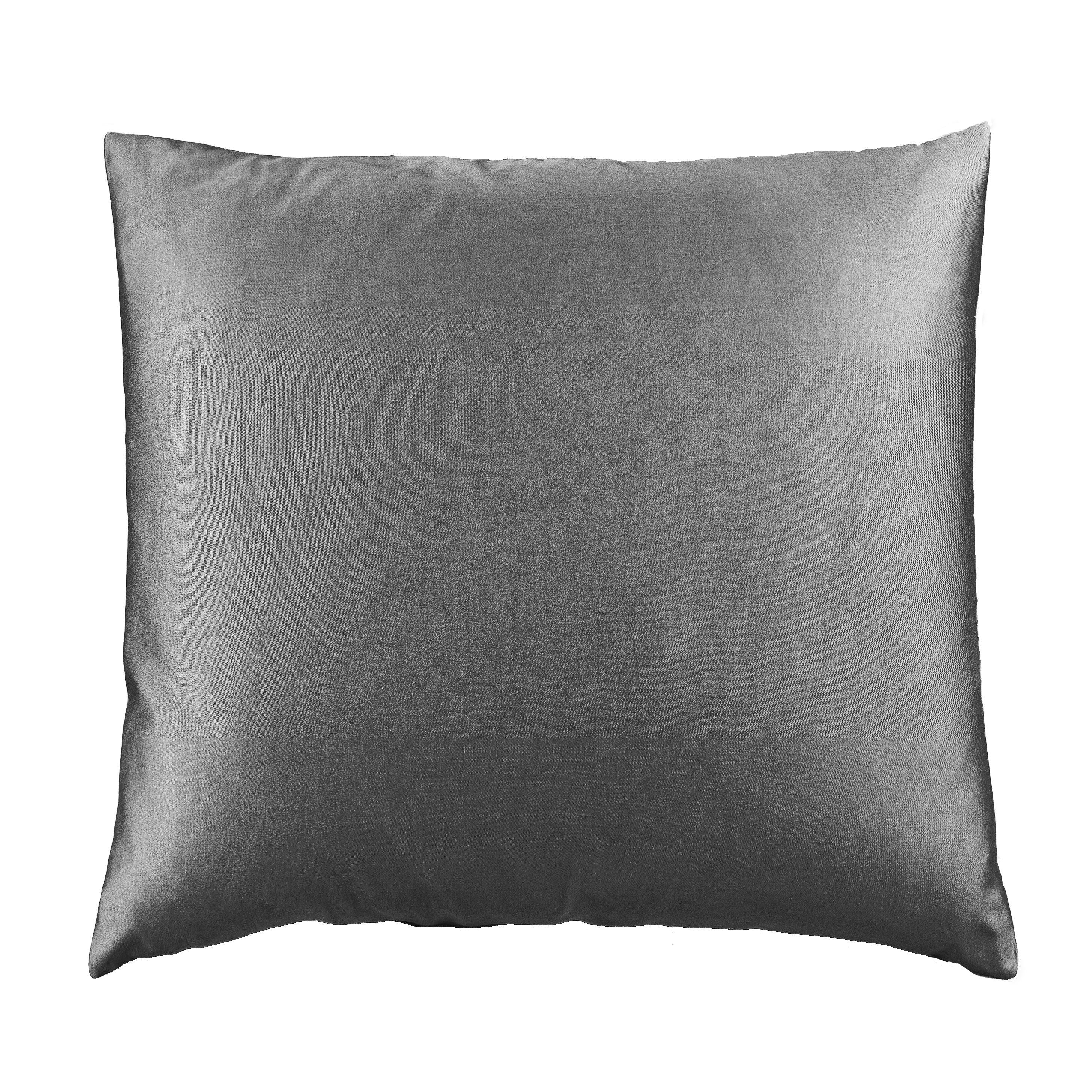 Cuscino Arredo 50 x 50 cm in Raso di puro cotone Antracite - Vanita di raso