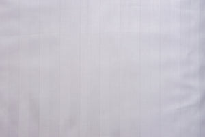 Completo letto lenzuola raso spigato rigato BIANCO - Vanita di raso