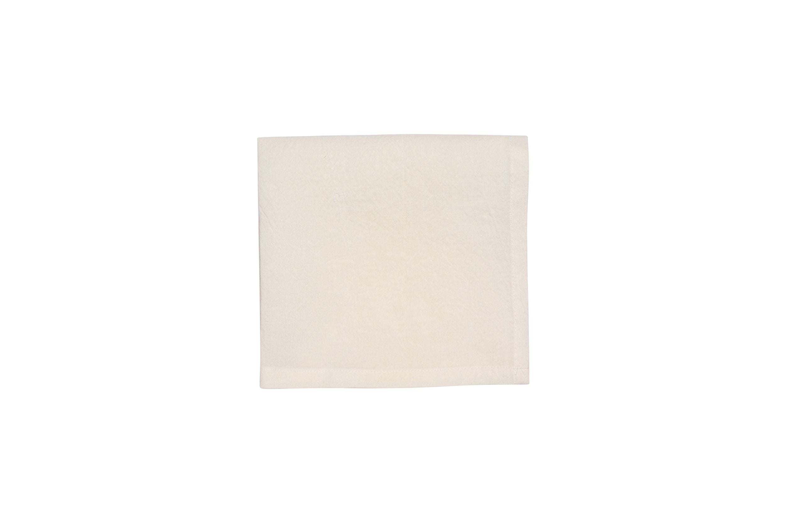 Set di 6 tovaglioli da tavola 45 X 45 CM in 100% puro lino lavato delavè stone washed morbido resistente elegante made in italy AVORIO - Vanita di raso