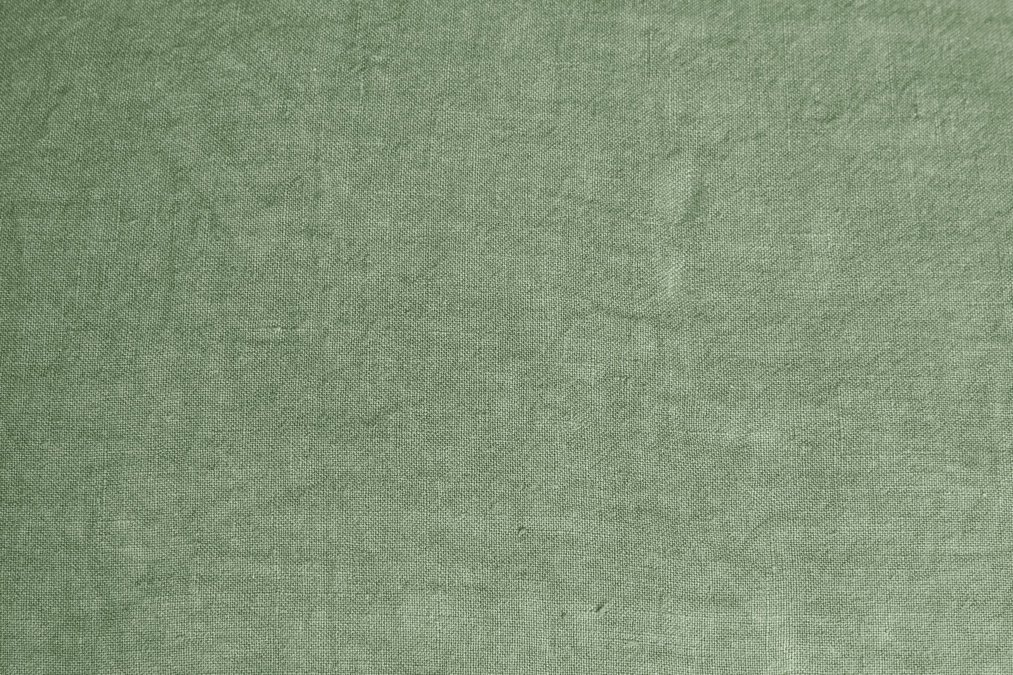 Parure letto in Puro Lino Stonewashed Verde Oliva