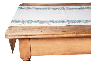 Runner da tavola in misto lino stampa floreale fiori morbido resistente elegante made in italy  SUCCULENTE - Vanita di raso