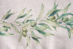 Runner da tavola in misto lino stampa floreale fiori morbido resistente elegante made in italy  ULIVO - Vanita di raso