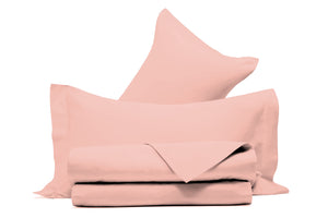 Completo Letto in Raso di puro cotone Rosa - Vanita di raso